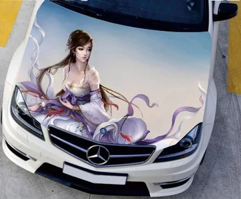 

Customizable Waterproof Prevent Bask HD Hood Decal Car Stickers Graphics Decals Engine Cover DIY Camouflage Protective Film