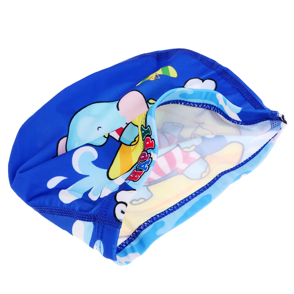 Girl Boy Cartoon Swimming Hat UV Protection Quick-Dry Swim Pool Caps with Cute Girls Elephant Print Kids Watersports Bath Beach