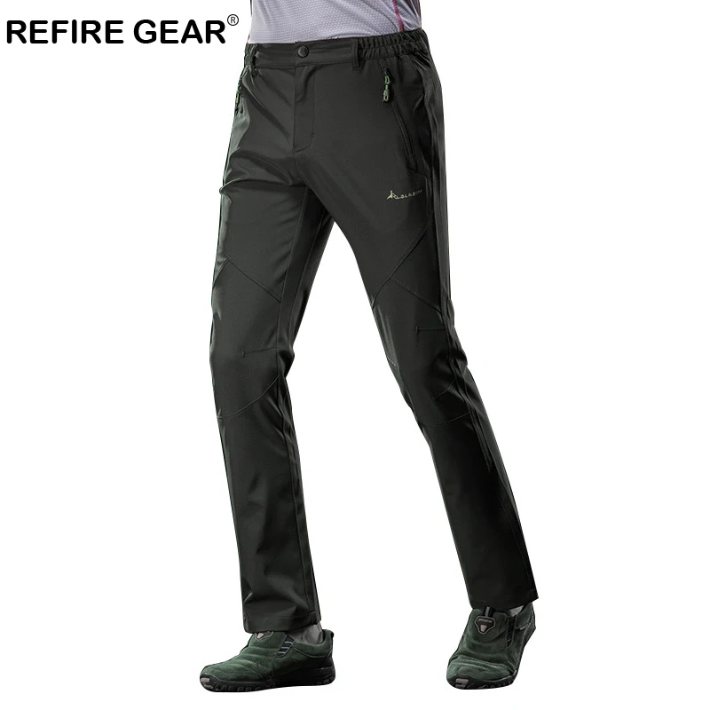 ReFire Gear Spring Autumn Soft Shell Waterproof Pants Men Windbreaker