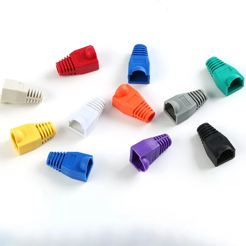 

100pcs CAT5E CAT6 RJ45 Caps Ethernet Network Cable Strain Relief Boots Cable Connector Plug Cover