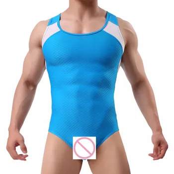 

2018 hot sale bodysuit Nylon high quality sexy Corset Fitness sports Men's jumpsuit