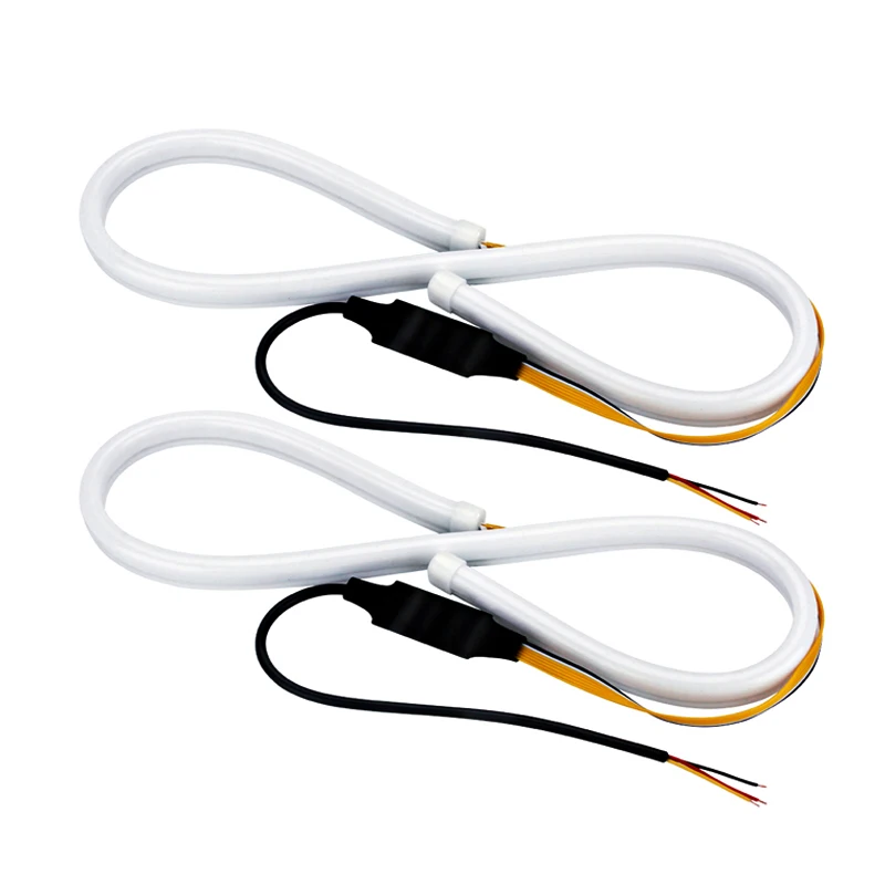 

2pcs 45cm LED DRL Daylight LED Strip For Renault Amber Flowing Daytime Running Lights Bar Turn Signal Lamp Headlight Strip