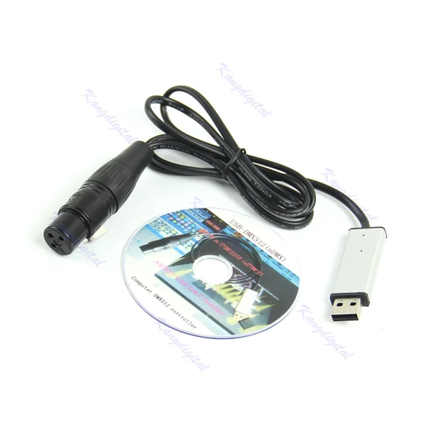 Хорошее качество Satge Контроллер освещения диммер DMX Интерфейс адаптер к DMX512 компьютер ПК USB