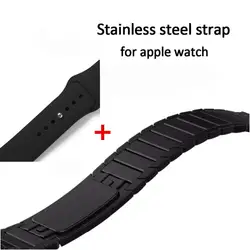 Силиконовые + Нержавеющая сталь ремешок для Apple Watch группа 42 мм 38 мм 44 мм 40 мм iWatch 4/3 /2/1 ремешок 316L ссылка браслет наручный ремень