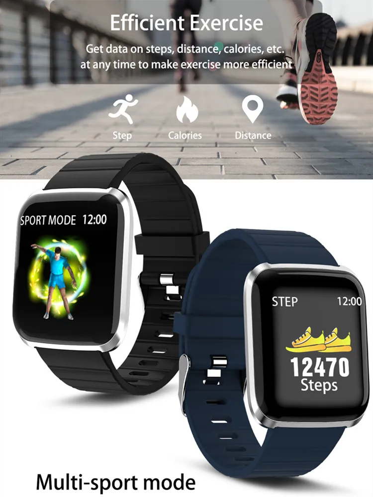 

Smart Watch Men Women waterproof IP67 1.3 inch Color Touch Screen Heart Rate Monitor Fitness Tracker Bracelet for Android ios