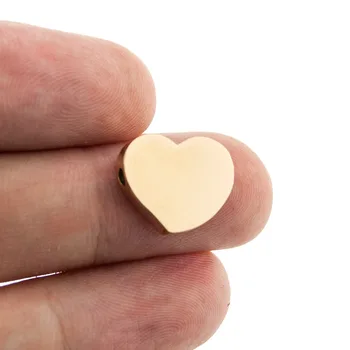 

Stainless Steel Slide Askew Mini Heart Charm Pendant with 2mm Drilled Hole for Women Necklace Jewelry Making Wholesale 50pcs