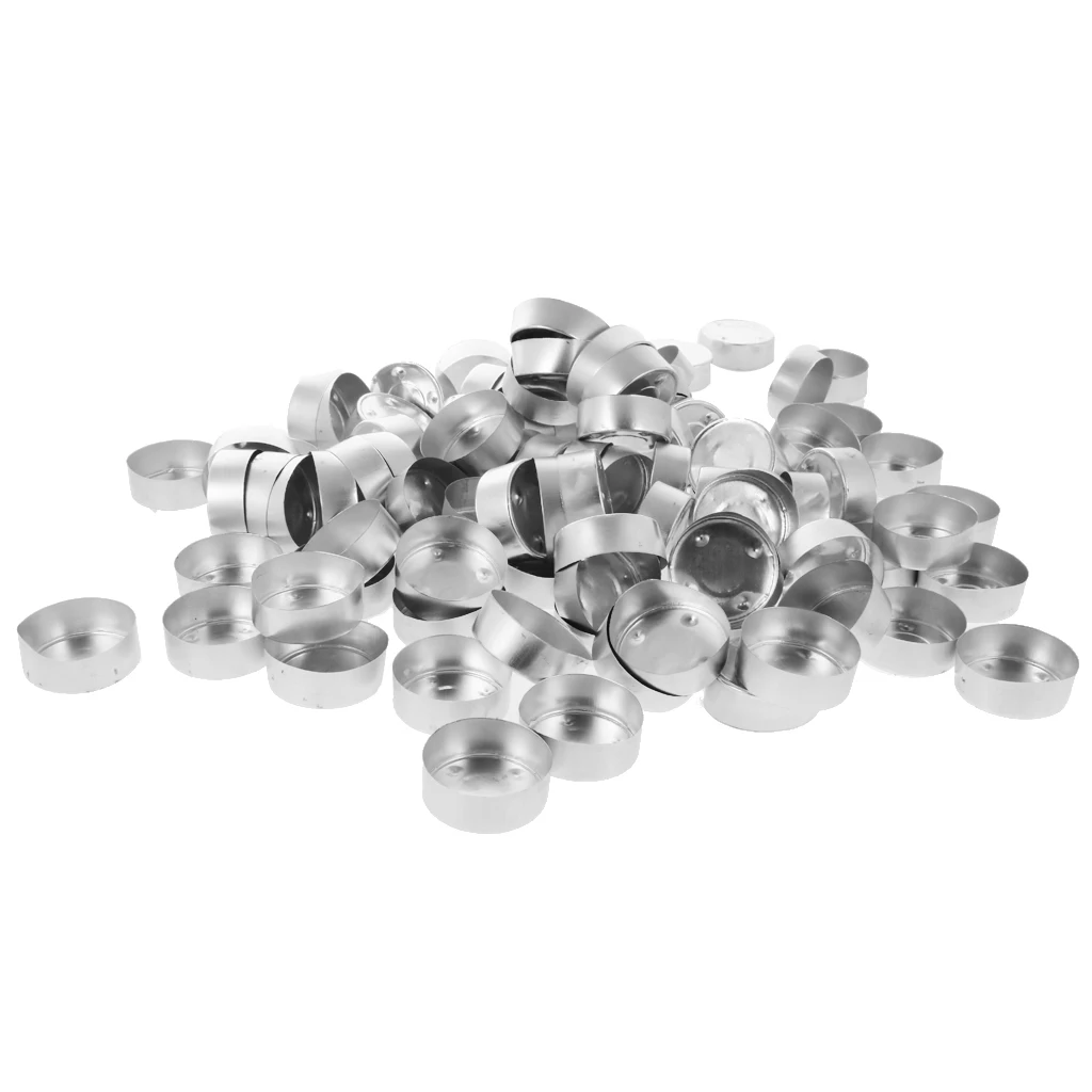 200pcs Tea Light Aluminum Empty Candle Cup Containers & Natural Candle Wicks