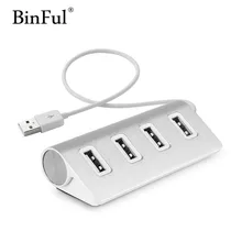 BinFul Super Mini 4-Порты usb-портами и светодиодным индикатором HUD разветвитель алюминиевый Мощность подключения по шине CAN для Apple iMac Macbook проаир ноутбука, настольного компьютера, ПК, ноутбук