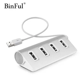 

BinFul Super Mini 4-Ports led USB HUD Splitter Aluminium Power-Bus for Apple iMac Macbook ProAir Laptop Desktop PC NoteBook