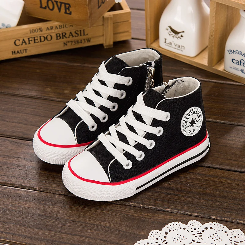 Buy 2016 Winter children high top canvas shoes kids