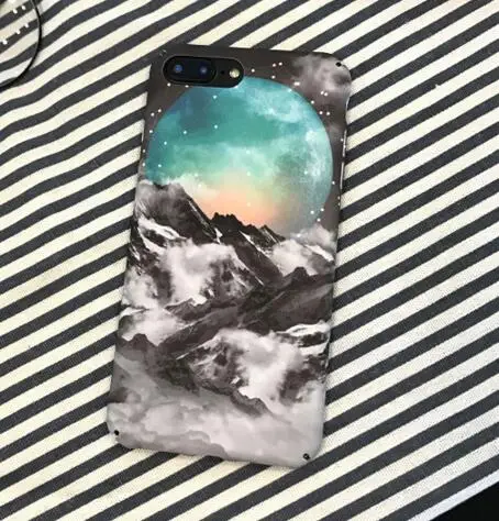 Fundas Coque для Iphone 6 S plus, 7, 7 plus, 6s 6 plus, 8, 8 plus, X Новое поступление природа пейзаж горы Луна рc Жесткий Чехол для мобильного телефона - Цвет: ha129