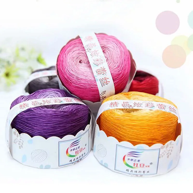 

Multicolor Cotton Thread Cakes Gradient Space Dye Thin Yarn Hand-Woven DIY Scarf Shawl Sweater Skirt Dress Weaving Yarn