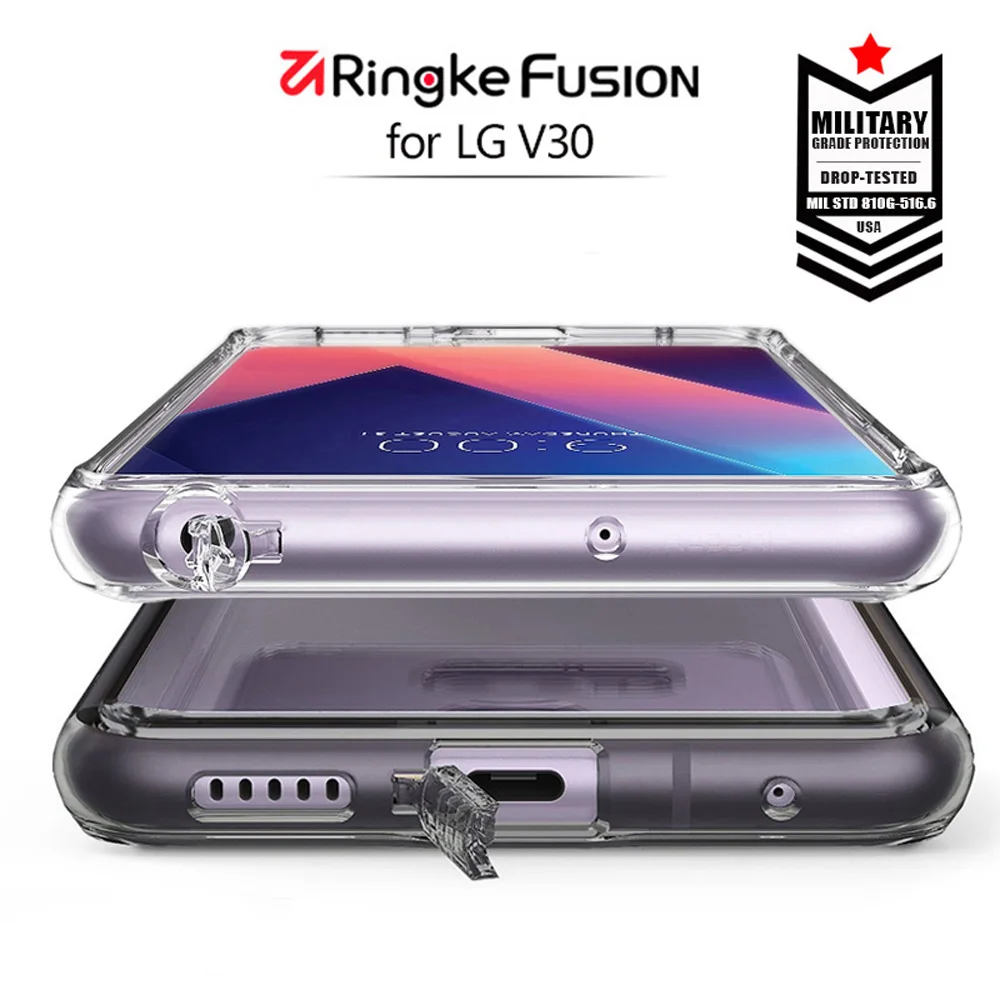 

Ringke Fusion Case For LG V30 Case Crystal Clear Back Cover and Soft TPU Frame Hybrid Silicone Case for V30 Plus