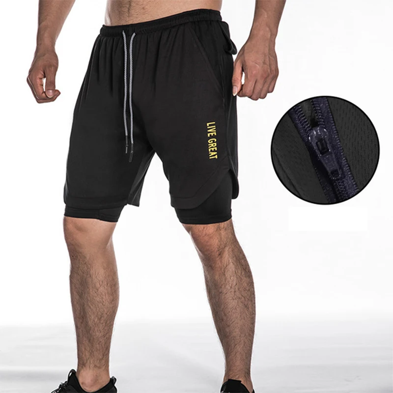 Short Hombre Men's Sports Shorts Summer Quick Dry Mesh Five Pants Outdoor Large Size Running Beach Pants Streetwear Sweatpants