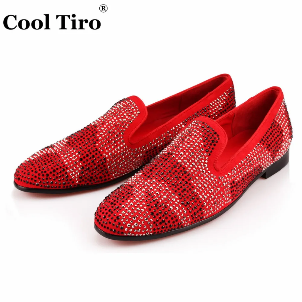 Leopard Rhinestones Loafers Men Dress Shoes (5)