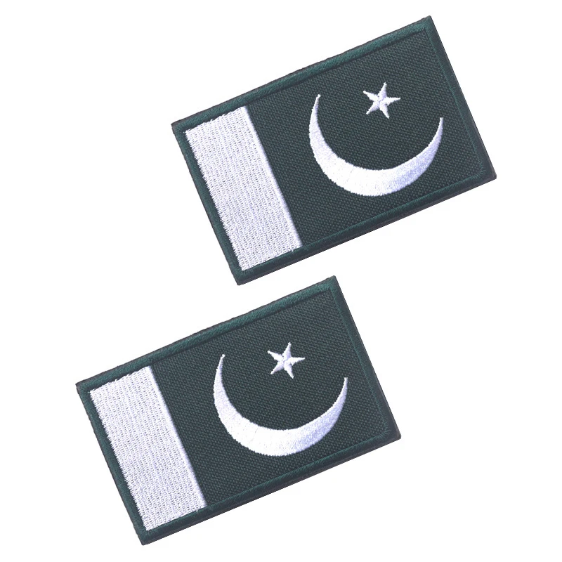 FLAG PATCH PATCHES PAKISTAN PAKISTANI IRON ON EMBROIDERED SMALL 