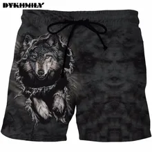 Dykhmily Лидер продаж Для Мужчин's Пляжные шорты животного 3d принтом Wolf& Lion звезды Для мужчин Пляжные шорты для будущих мам Повседневное Street Купальники для малышек летние штаны 3D