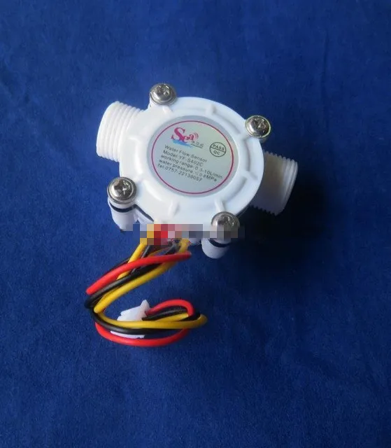 

10PCS G3/8 flow sensor screw tooth Holzer flow sensor meter counter indicator Water heater dispenser 0.3-10L/min 3-24V F=23*Q