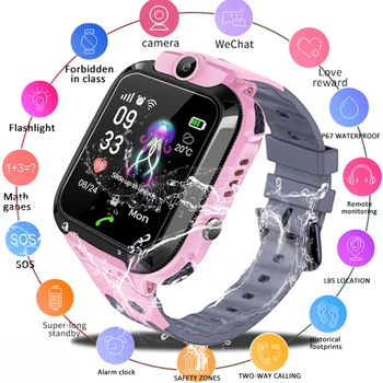 

Anti-Lost Kid Smart Watch IP67 Waterproof LSB Base Station Positioning Tracker S0S SIM Call Smart Watchs With Camera PK Q80 Q50