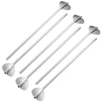 

6PCS Heart Shape Straw Spoons Durable Reusable Washable Stainless Steel Straws Cocktail Spoons Set for Dessert Shop Home Party