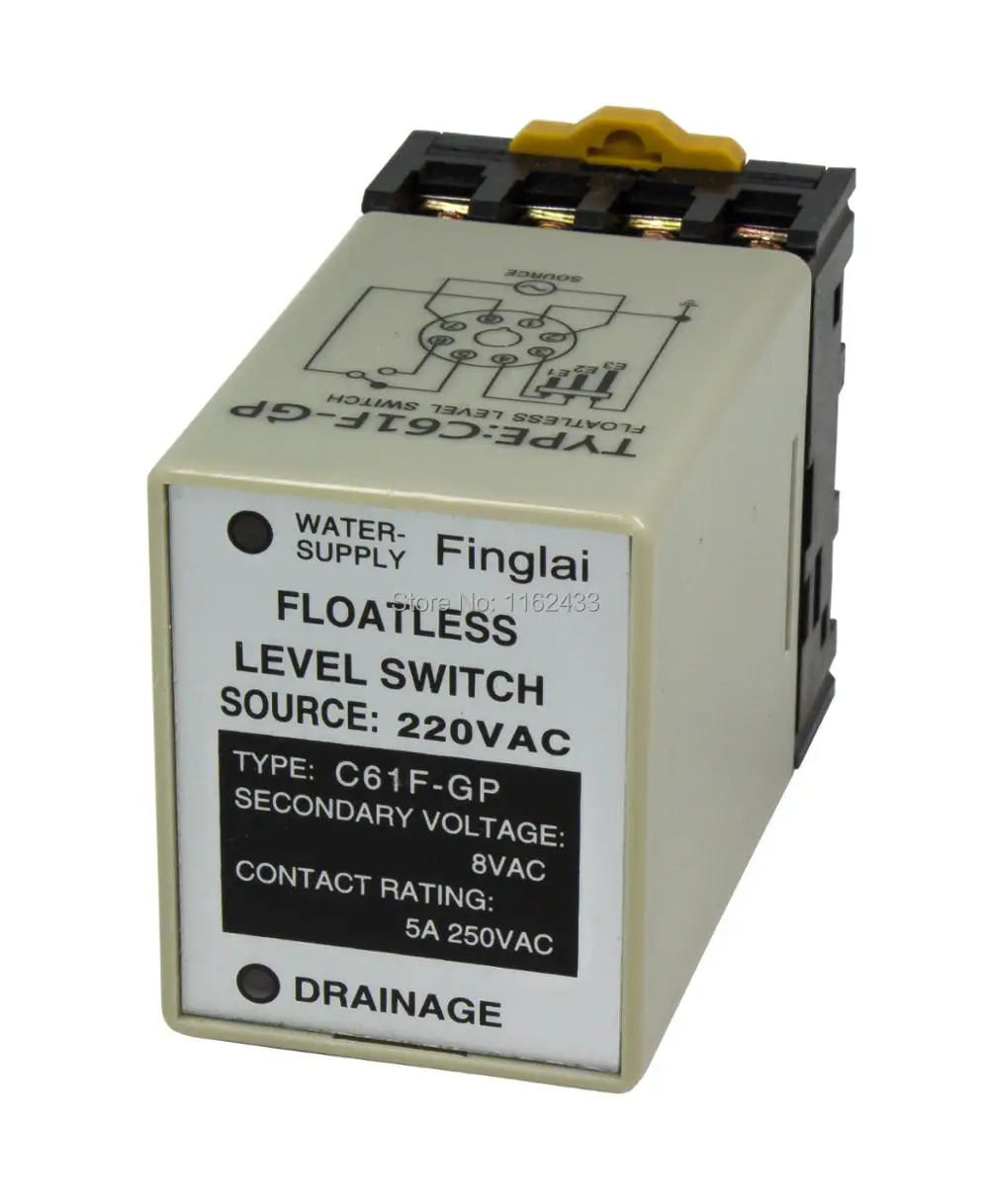 C61F GP AC 220V floatless level switch / relay with socket base 220VAC
