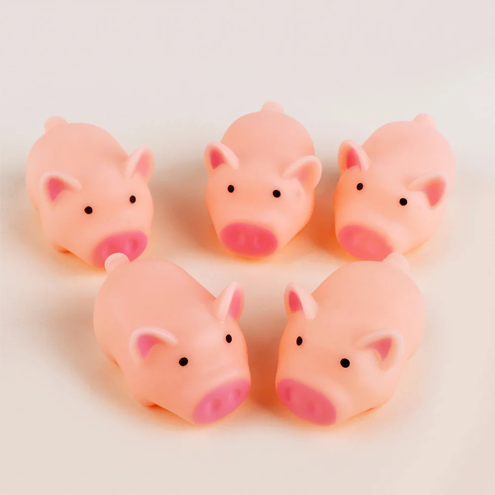 

5 Piece/Set Pink Cartoon Pig Toy Piggy Sounding Silicone Squeeze Toys Animal Chew Sound Play Toy Funny Kids Toys Gifts