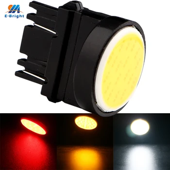 

YM E-Bright 100pcs T25 3156 P27W 3157 COB Chips 18 SMD P27/5W Led Auto Car Signal Brake Parking Lights White Red Amber 12V