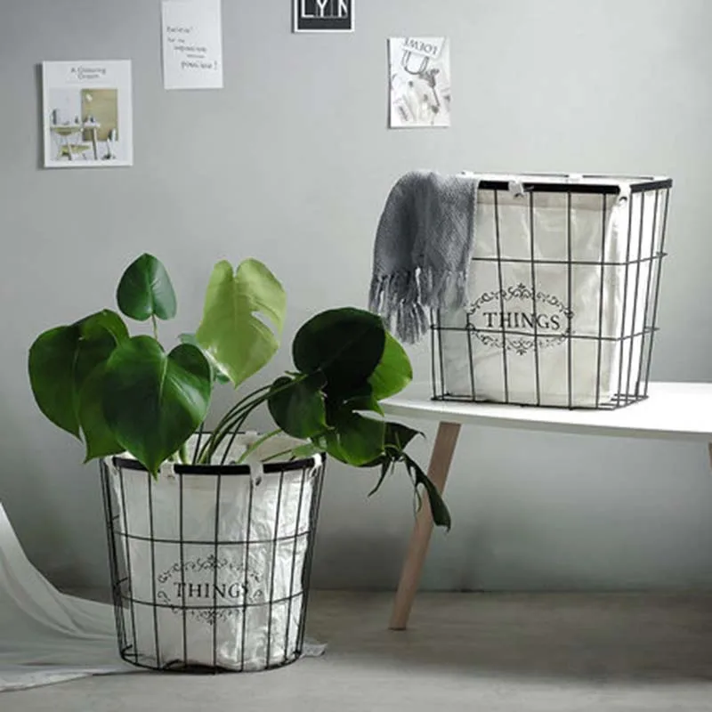 

NYAA Nordic Wind Storage Basket, Iron Cloth Art, Home Bedroom, Studio, Living Room, Creative Decoration