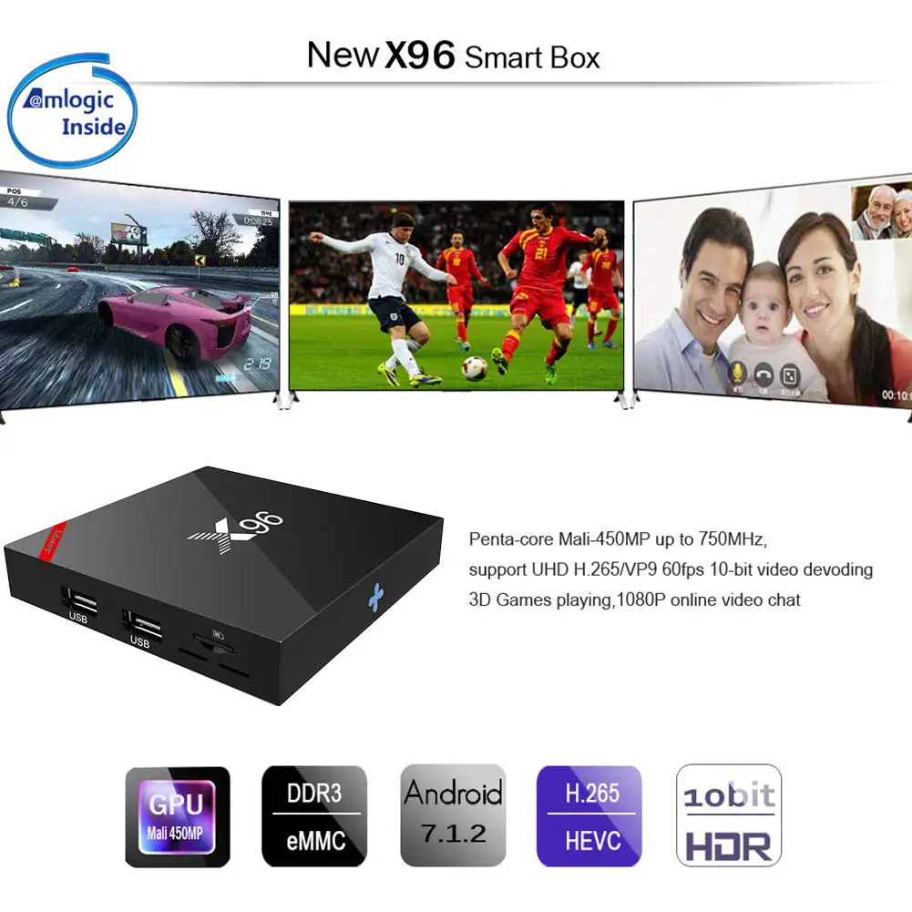 X96w tv box WiFi android 7.1 1GB 8GB Amlogic 2GB 16GB S905W tvbox Quad Core WiFi X96mini Media Play