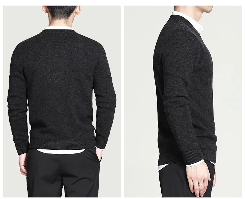 Свитера мужские пуловеры бренд поло мужской свитер hombre одежда хлопок весеннее платье тонкий о-образный вырез трикотаж сплошной черный темно-серый