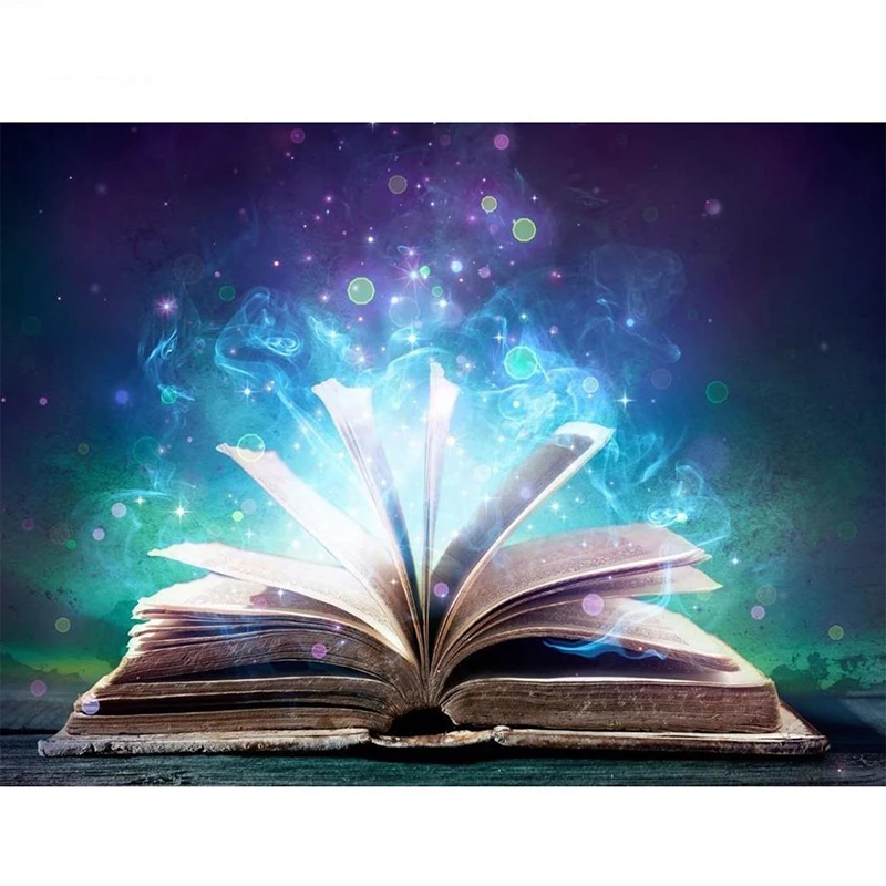 HUACAN-Full-Drill-Square-5D-DIY-Diamond-Painting-Cartoon-Books-Night-Dream-Diamond-Embroidery-Picture-Of