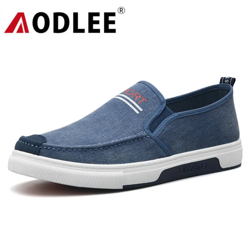

AODLEE Men Sneakers Denim Canvas Shoes Men Casual Shoes Footwear Spring Summer Breathable Mens Shoes Casual Slip on Men Loafers