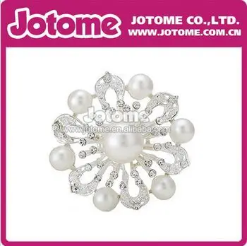 

100pcs/lot Pearl Wedding Rhinestone Crystal Brooches and Pins for Decor