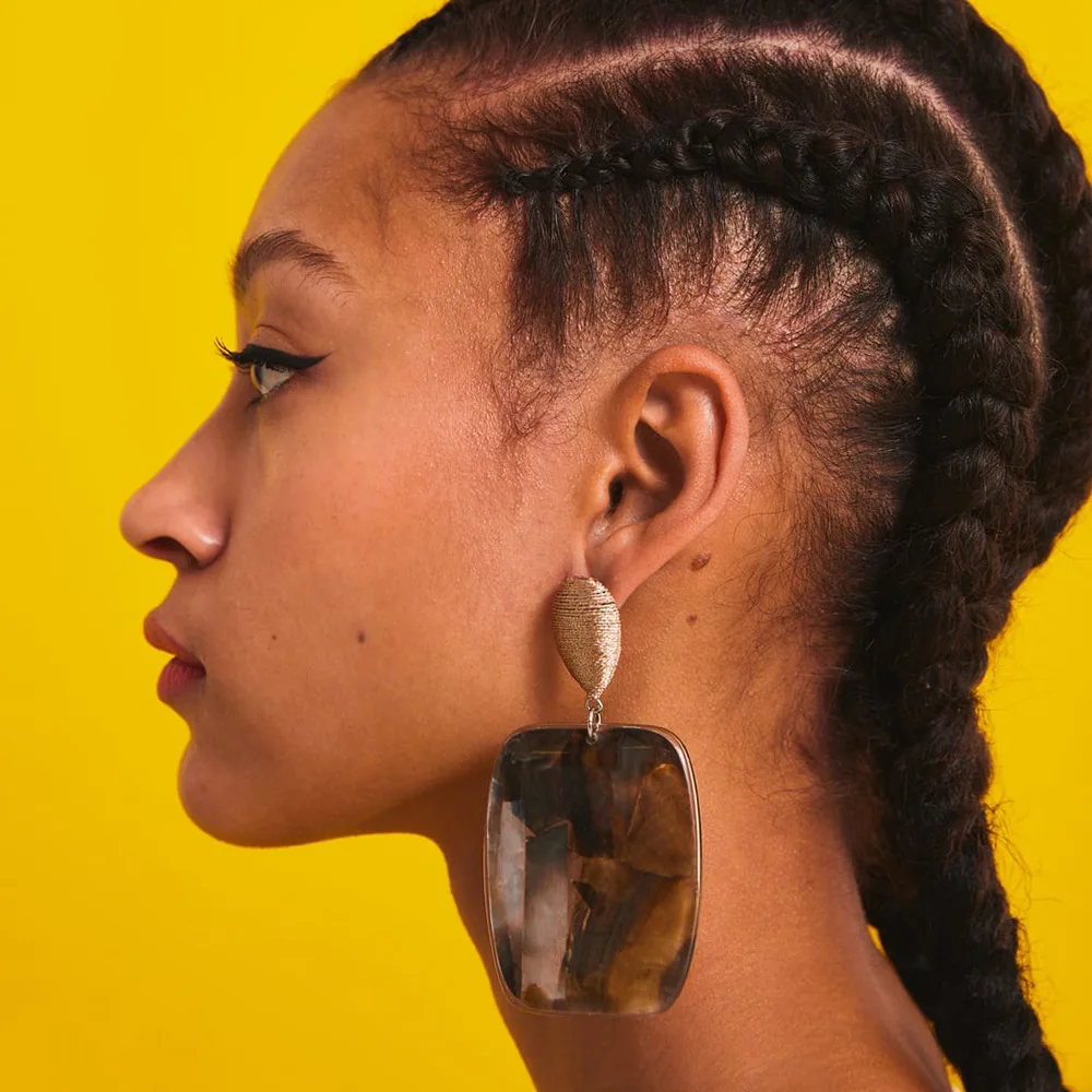 

2019 New Dangle Drop Earrings For Women Bohemian Acrylic Resin Big Geometric Statement Hanging Earrings Abalone Shell ZA Jewelry