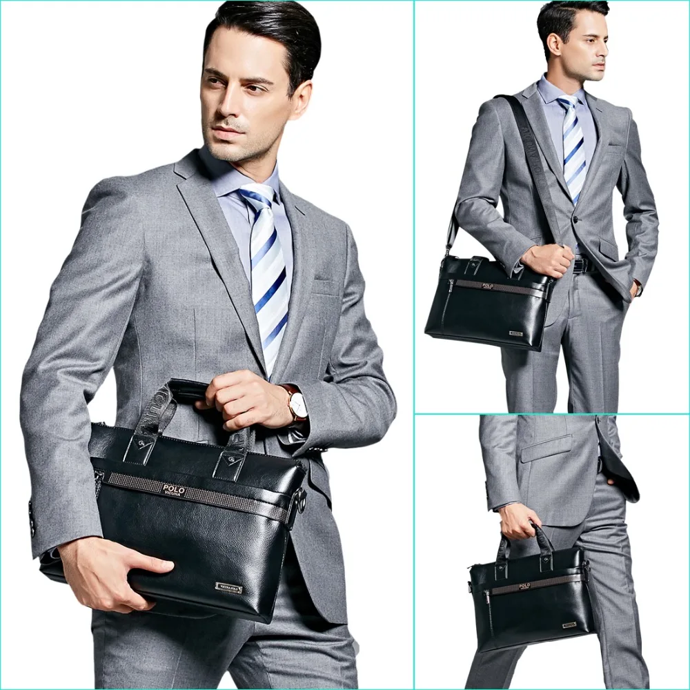 

Top Sell Fashion Simple Dot Famous Brand Business Men Briefcase Bag Leather Laptop Bag Casual Man Bag Shoulder bags