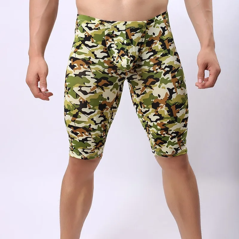 Летние Стильные камуфляжные мужские сексуальные пижамы для фитнеса, мужские узкие домашние пижамные штаны, размер s m l