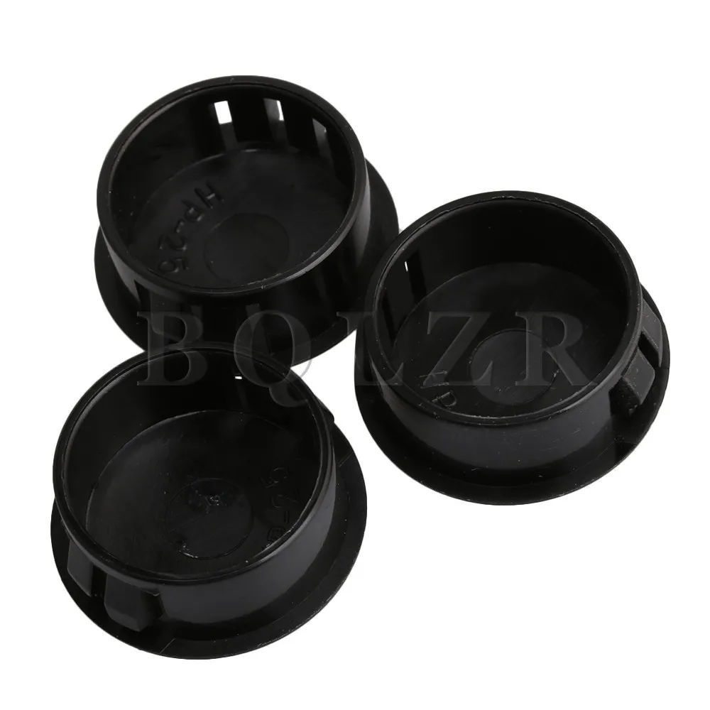 20x bqlzr 25x11 ملليمتر الأسود كليب نوع جولة أنابيب البلاستيك حفرة المكونات نهاية قبعات غطاء أنبوب طاولة كرسي الإنزلاق إدراج التشطيب المكونات