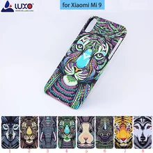 Luxo floresta rei asteca animais rostos leão lobo coruja padrão capa dura telefone capa protetora para xiao mi 9 mi 9