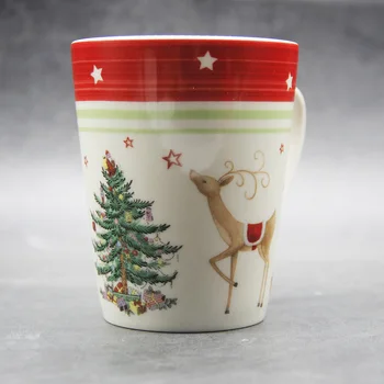 

350 Ml Classic Christmas mug milk white Christmas Tree And Deer Mug New Year's Gift Home Coffee Mug Drinkware