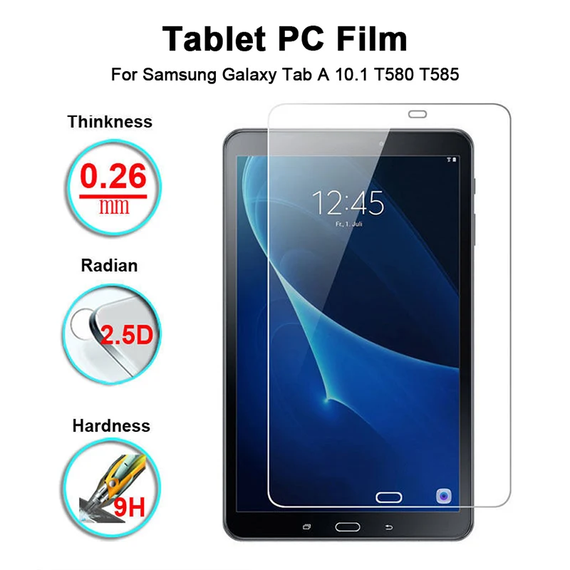 10,1 "9 H полное покрытие Tablet закаленное Стекло для Samsung Galaxy Tab A T580 T585 Tablet Защитная пленка для экрана ПК пленка защитная основа