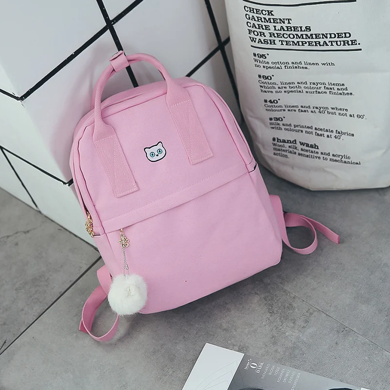 JANESPRI Canvas Backpack Preppy Style School Bags for Teenage Girls Fashion Women Backpack Cute Back Pack Student Bags 4 Colors (44)