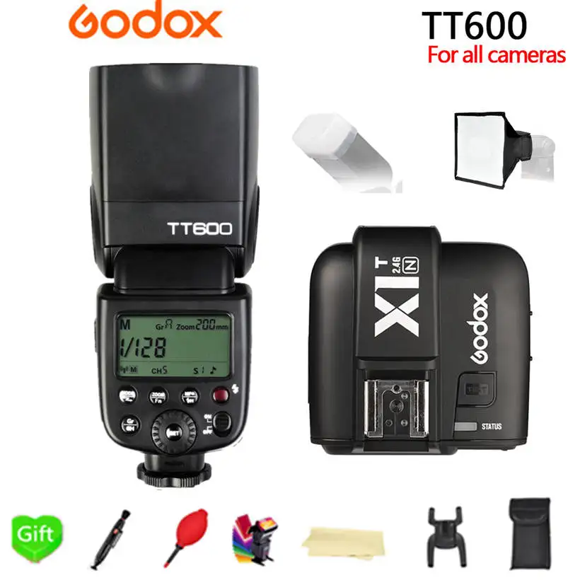 Godox TT600 TT600S вспышка 2,4G Беспроводная вспышка+ X1T-C/N/S/F/O беспроводной триггер вспышки для Canon Nikon sony Fujifilm Olympus - Цвет: For Nikon