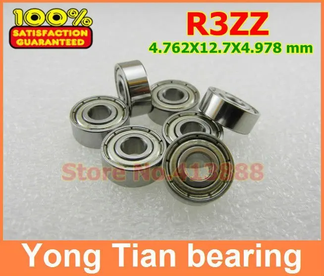 

200PCS High Quality ABEC-5 Z2V2 R3ZZ3/16 x1 /2 x 0.196 inch 4.762x12.70x4.978 mm mini shielded ball bearing