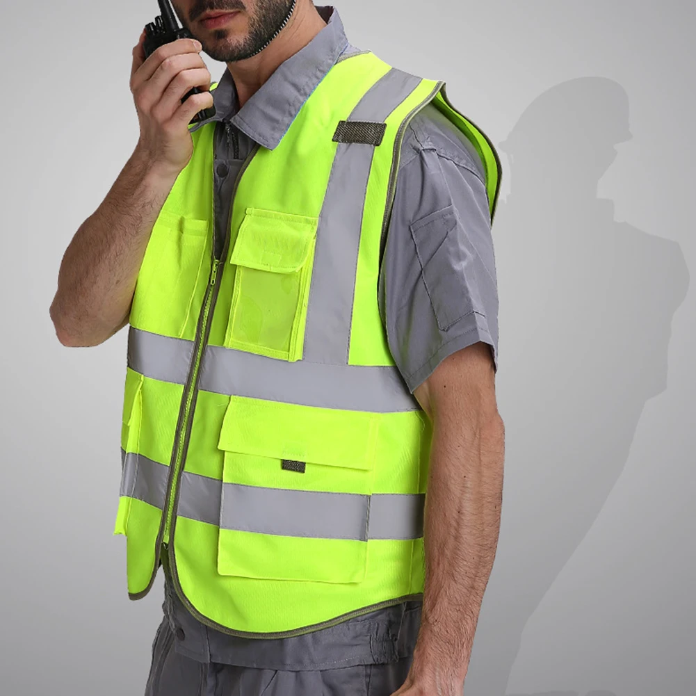 Жилет для руководителя HI VIS VIZ с высокой видимостью, Светоотражающий Жилет для безопасности, оранжевый желтый жилет для безопасности