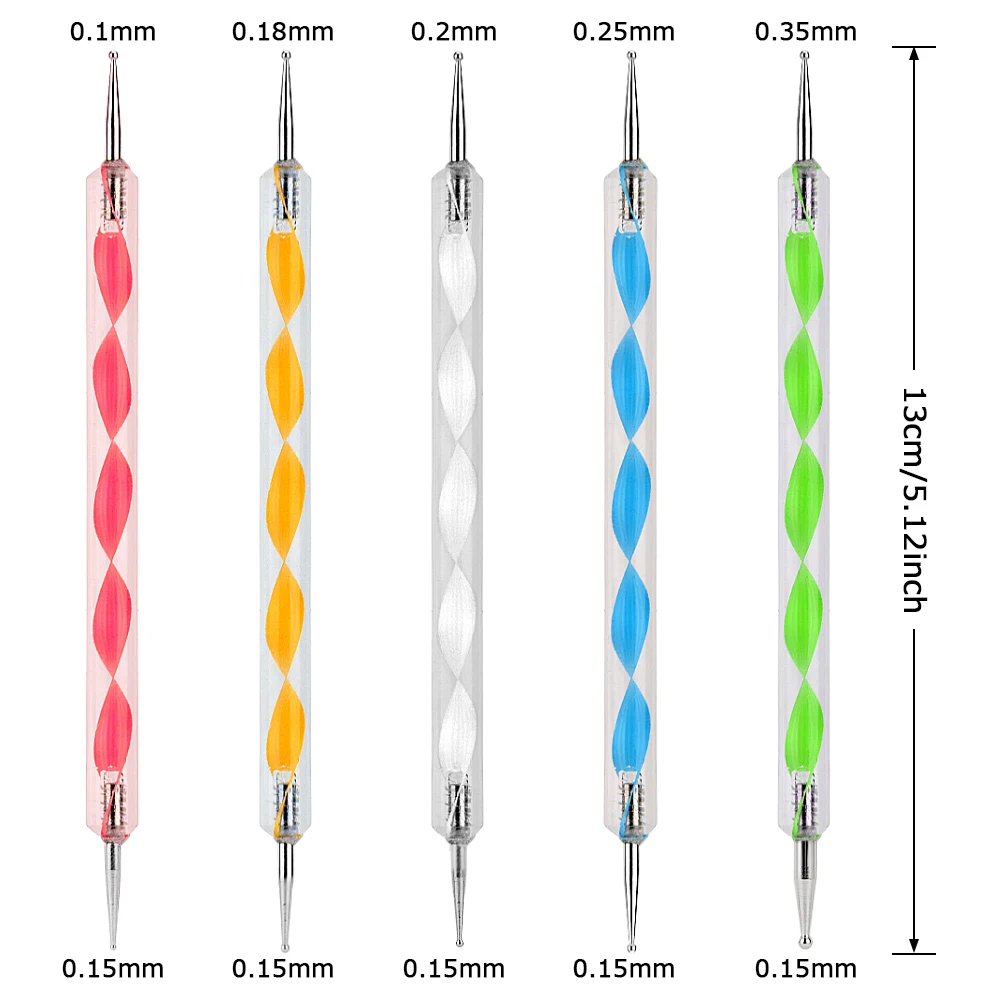 25 шт. Мандала инструменты для нанесения точек Профессиональный инструмент для дизайна ногтей вихревая мраморная стальная ручка для очистки ногтей принадлежности для красоты ногти бусины ручка