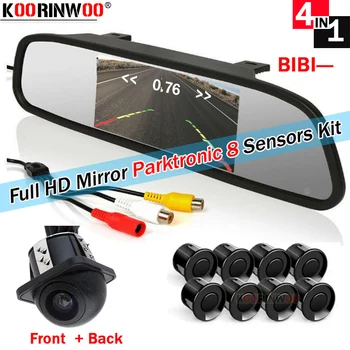 

Koorinwoo Parkmaster High Resolution 4.3/5 Car parking sensor 8 Rear Radars Alarm Car Monitor AV Input Alram Buzzer 12V Security