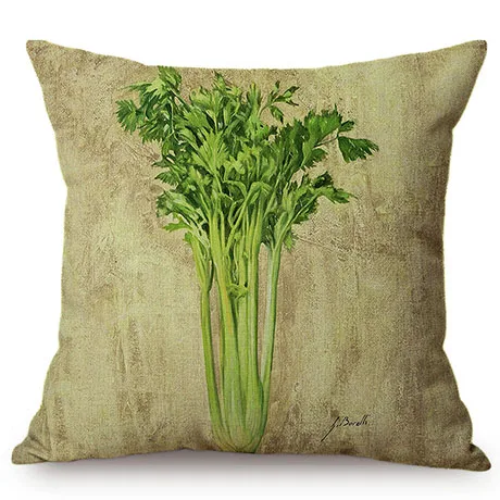 Nordic Farm Autumn Harvest Crops Oil Painting Art Style Decorative Cushion Cover Chili Olive Radish Linen Sofa Throw Pillow Case K118-9