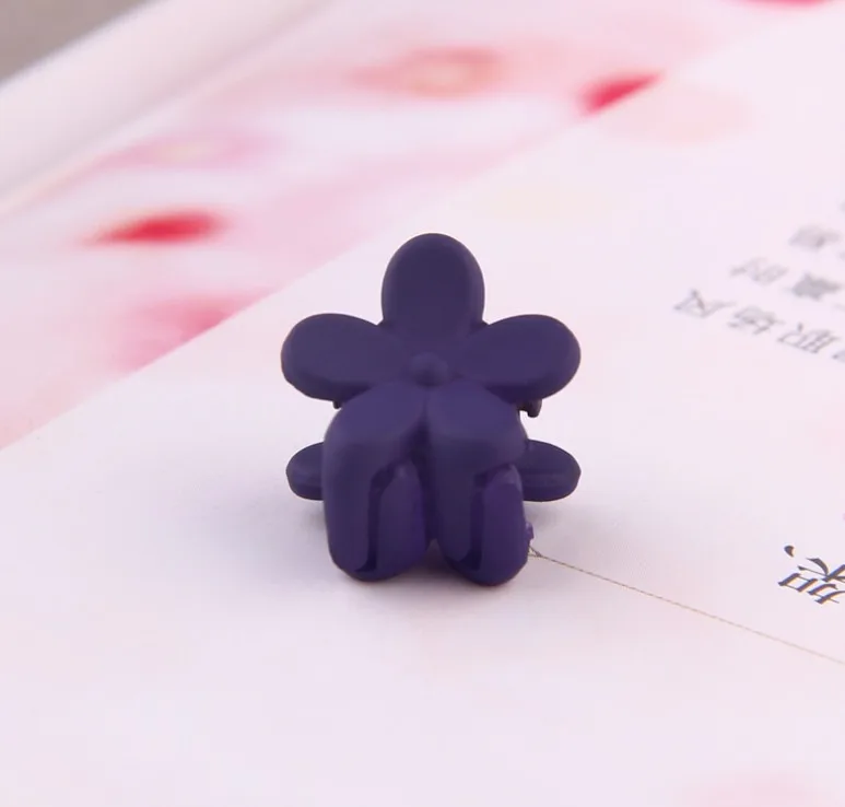Dark Purple inSowni 10 Pack Plastic Flower Small Mini Hair Claw Clips Barrettes Accessories Hairgrips for Baby Girls Toddlers Kids Children - Цвет: Dark Purple