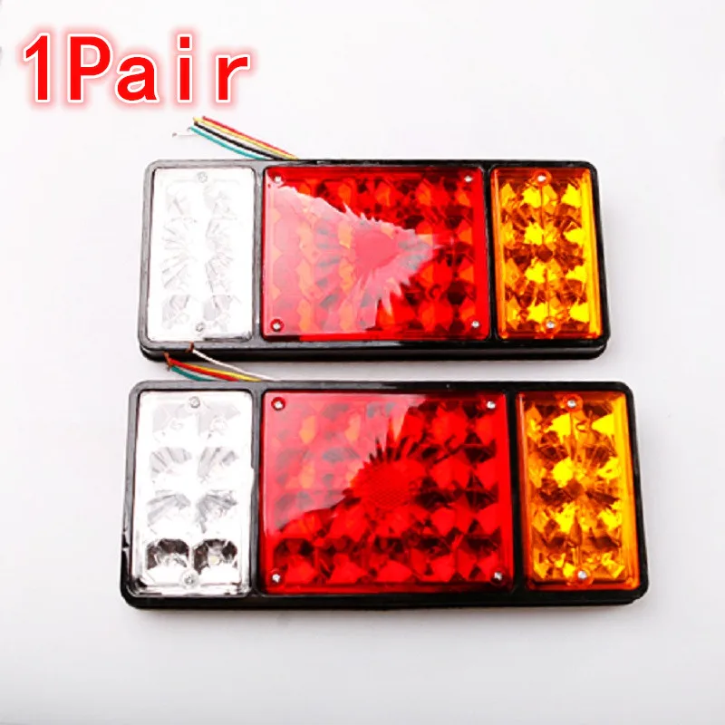 Universal 1Pair LED Tail Lights Lamp Boat Van Vehicle