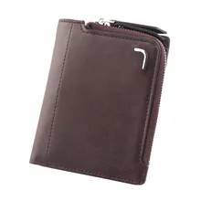 Для мужчин с коротким Стиль Винтаж многофункциональная молния портмоне держатель для карт кожаная сумка минималистичный кошелек Для мужчин s, сумочка для денег, высокое качество# JX